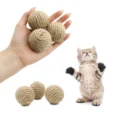 1/3/5PCS Cats Sounding Ball Interactive Handmade Sisal Cat Scratching Ball Make Sounds Cat Toy Home Kitten Ball Toys